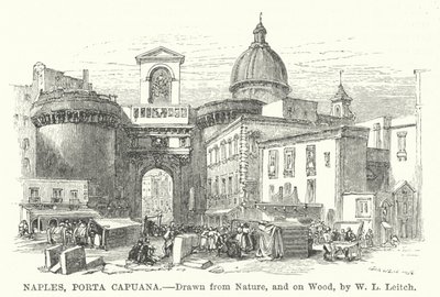 Napoli, Porta Capuana (kaiverrus) tekijältä William Leighton (after) Leitch