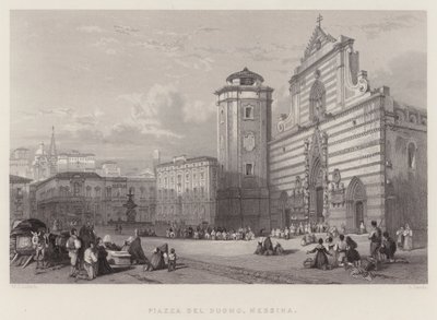 Piazza Del Duomo, Messina (kaiverrus) tekijältä William Leighton Leitch
