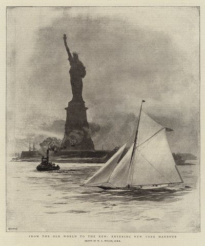 Vanhasta maailmasta uuteen, sisään New Yorkin satamaan tekijältä William Lionel Wyllie