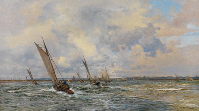 Katkarapuja kuljetetaan tuuleen päin (öljy kankaalle) tekijältä William Lionel Wyllie