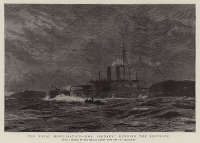 Laivaston mobilisaatio, H M S Rodney ohjaa saartoa tekijältä William Lionel Wyllie