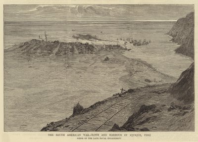 Etelä-Amerikan sota, Iquiquen kaupunki ja satama, Peru tekijältä William Lionel Wyllie