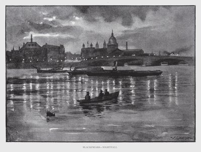 Blackfriars, Nightfall (litho) tekijältä William Luker