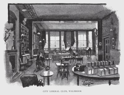 City Liberal Club, Walbrook (litho) tekijältä William Luker
