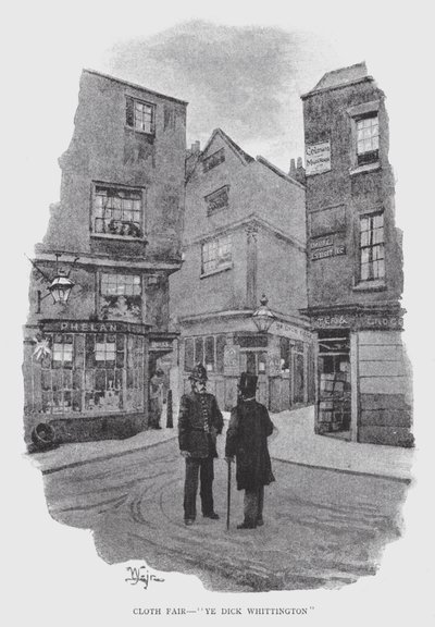 Cloth Fair, "Ye Dick Whittington" (litho) tekijältä William Luker