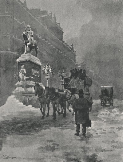 Holborn Circus - A Winters Morning, 1891 tekijältä William Luker
