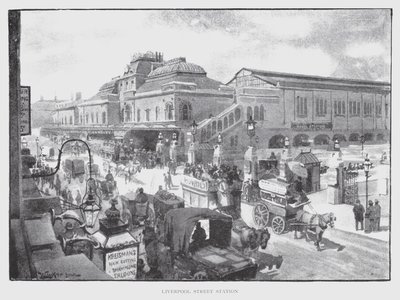 Liverpool Streetin asema (litho) tekijältä William Luker