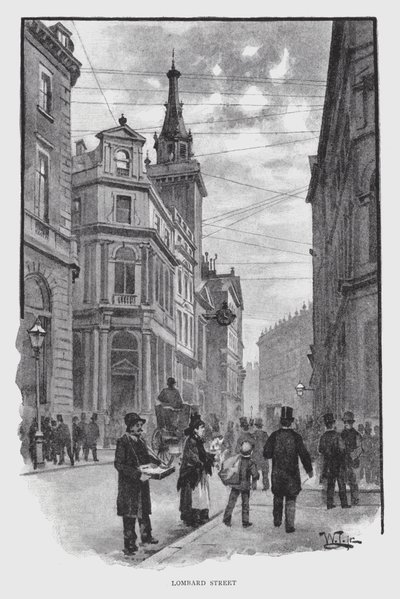 Lombard Street (litho) tekijältä William Luker
