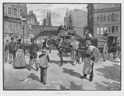 Ludgate Sirkus (litho) tekijältä William Luker