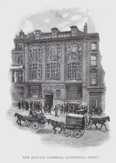 New Zealand Chambers, Leadenhall Street (litho) tekijältä William Luker
