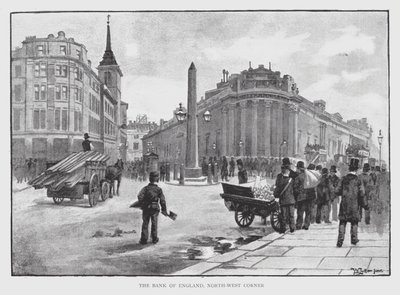 The Bank of England, North-West Corner (litho) tekijältä William Luker