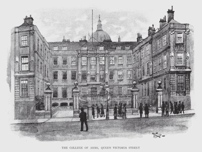 College of Arms, Queen Victoria Street (litho) tekijältä William Luker