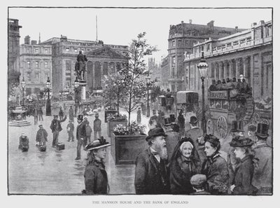 Mansion House ja Bank of England (litho) tekijältä William Luker