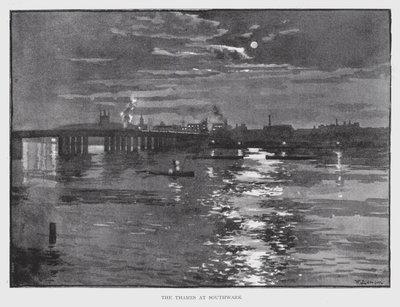 Thames Southwarkissa (litho) tekijältä William Luker