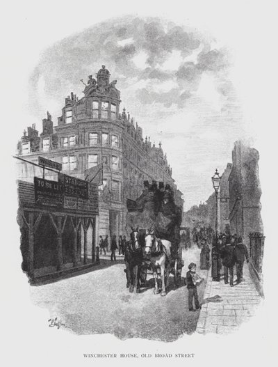 Winchester House, Old Broad Street (litho) tekijältä William Luker