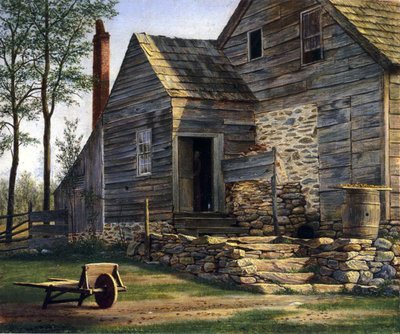 Long Island Homestead (öljy kankaalle paneelissa) tekijältä William M Davis
