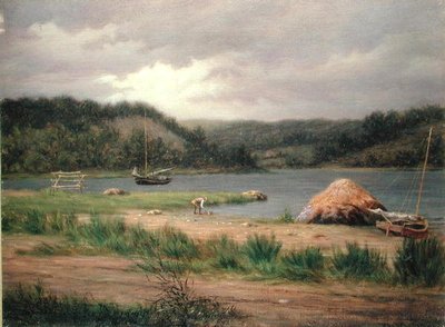 Clamming, Long Island (öljy kankaalle) tekijältä William M Davis