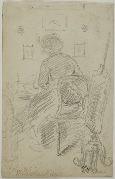 Lady Writing (takanäkymä) tekijältä William Makepeace Thackeray