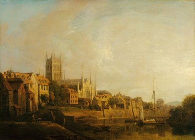 Näkymä Worcesterin katedraalille joelta (öljy kankaalle) tekijältä William Marlow