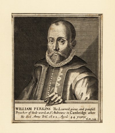 William Perkinsin muotokuva, englantilainen pappi ja Cambridgen teologi tekijältä William Marshall