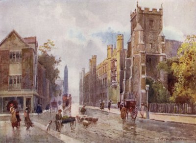 St Botolphs Church ja Corpus College Pitt Pressin portaista, Trumpington Street tekijältä William Matthison