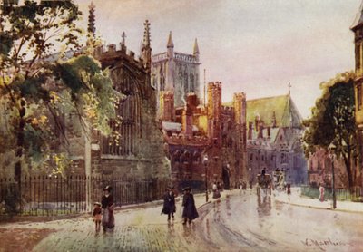 St Johns Collegen portti ja torni Trinity Streetiltä tekijältä William Matthison