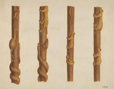 Kävelykeppi, c. 1940. tekijältä William McAuley