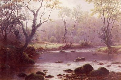 On the Wharfe (vesiväri paperille) tekijältä William Mellor