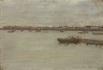 Harmaa päivä lahdella tekijältä William Merritt Chase