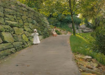 Puistossa tekijältä William Merritt Chase