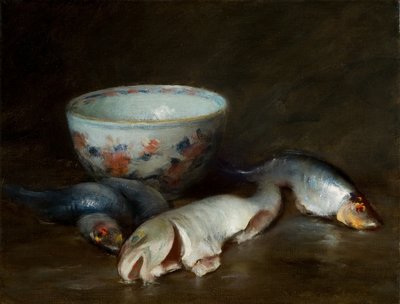 Asetelma kalan kanssa 1910 (Öljy kankaalle) tekijältä William Merritt Chase