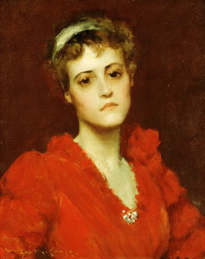 Punainen mekko, tekijältä William Merritt Chase