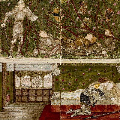 Kuusitoista laatta muodostaa kahdeksan kuvaa "Briar Rose" -tarinasta, 1862-1865. Taiteilijat: William Morris, Sir Edward Coley Burne-Jones. tekijältä WilliamWilliam Morris, Sir Edward Coley Burne Jones