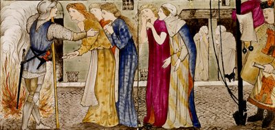 Kuusitoista laatta muodostaa kahdeksan kuvaa "Briar Rose" -tarinasta, 1862-1865. Taiteilijat: William Morris, Sir Edward Coley Burne-Jones. tekijältä WilliamWilliam Morris, Sir Edward Coley Burne Jones