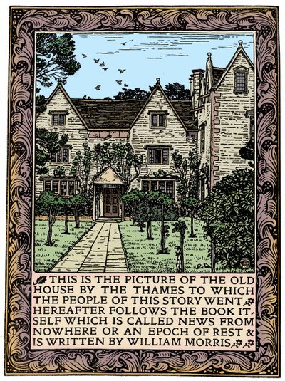 Kelmscott Manor, Gloucestershire, News from Nowhere -lehti, c1892 1901 tekijältä William Morris