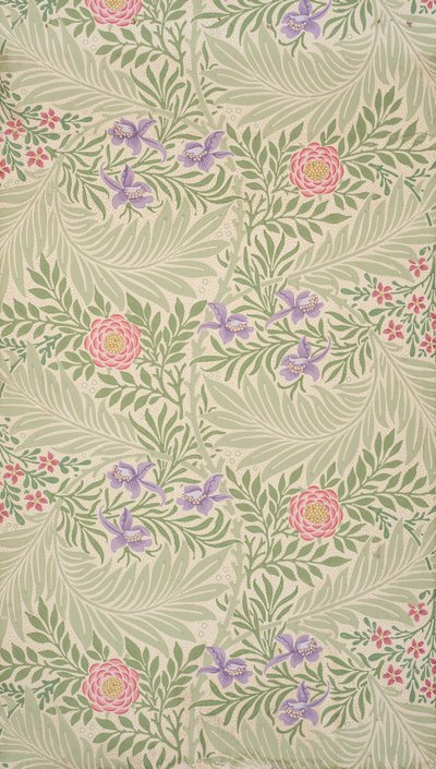 Larkspur. Taustakuva, 1874. tekijältä William Morris