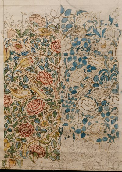 Ruusu, design chintzille tekijältä William Morris