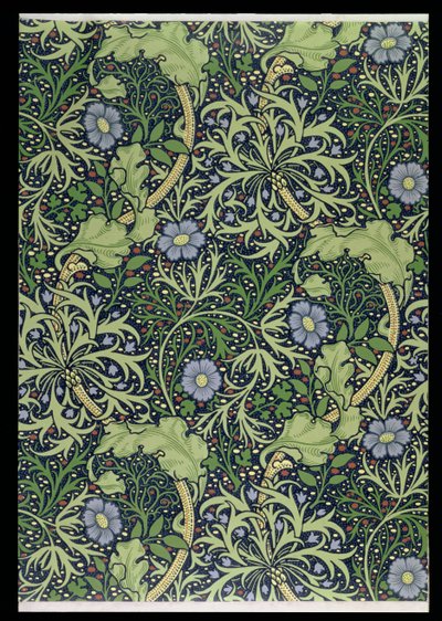 Merilevän taustakuvasuunnittelu, painaja John Henry Dearle (1860-1932), 1901 (taustakuva) tekijältä William Morris