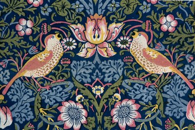 Mansikkavaras. Koristeellinen kangas, 1883. tekijältä William Morris