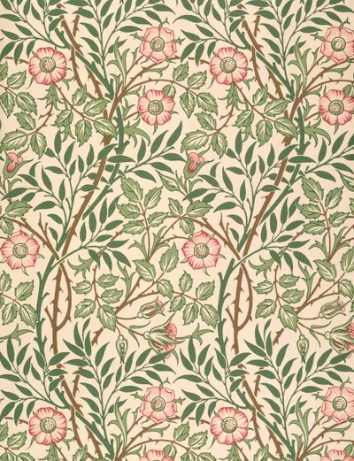 "Sweet Briar" -kuvio tapetille, painatus John Henry Dearle (1860-1932) 1917 tekijältä William Morris
