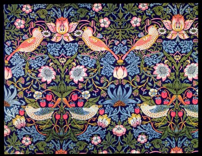 "The Strawberry Thief", William Morrisin suunnittelema tekstiili, 1883 tekijältä William Morris