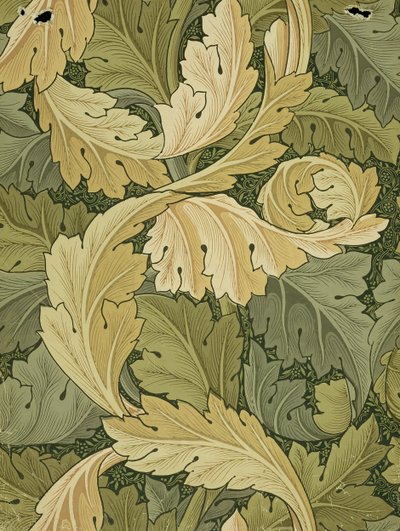 Tapettisuunnittelu AcanthusWoodlandin väreillä, 1875 tekijältä William Morris