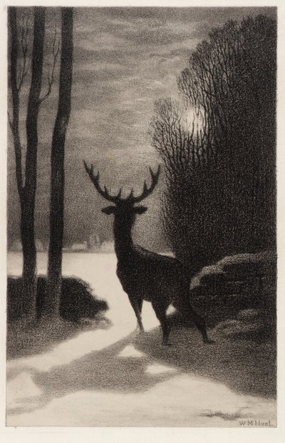 Hirvi kuunvalossa tekijältä William Morris Hunt
