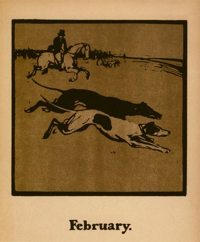Kurssi (helmikuu), n. 1898 (väri litho) tekijältä William Nicholson