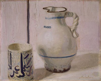 Vaaleanpunainen asetelma kannun kanssa, 1935-36. tekijältä William Nicholson