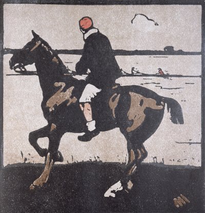 Huhtikuu: Soutu, "Kahdentoista urheilulajin almanakista", Rudyard Kiplingin sanoilla, ensimmäisen julkaisija William Heinemann tekijältä William Nicholson