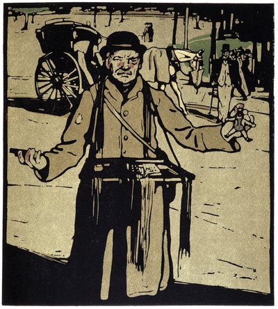 Toy Merchant, Lontoo - teoksessa "" Types of London", kirjoittanut William Nicholson (1872-1949), toim. Floury tekijältä William Nicholson