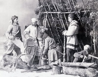 Trapperin elämä Kanadassa, kuva Nottman, noin 1890. tekijältä William Notman
