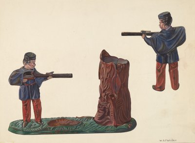 Civil War Soldier & Tree Trunk Bank, n. 1937. tekijältä William O. Fletcher