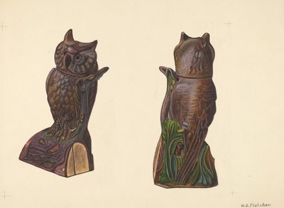 Owl on Log Bank, c. 1937. tekijältä William O. Fletcher